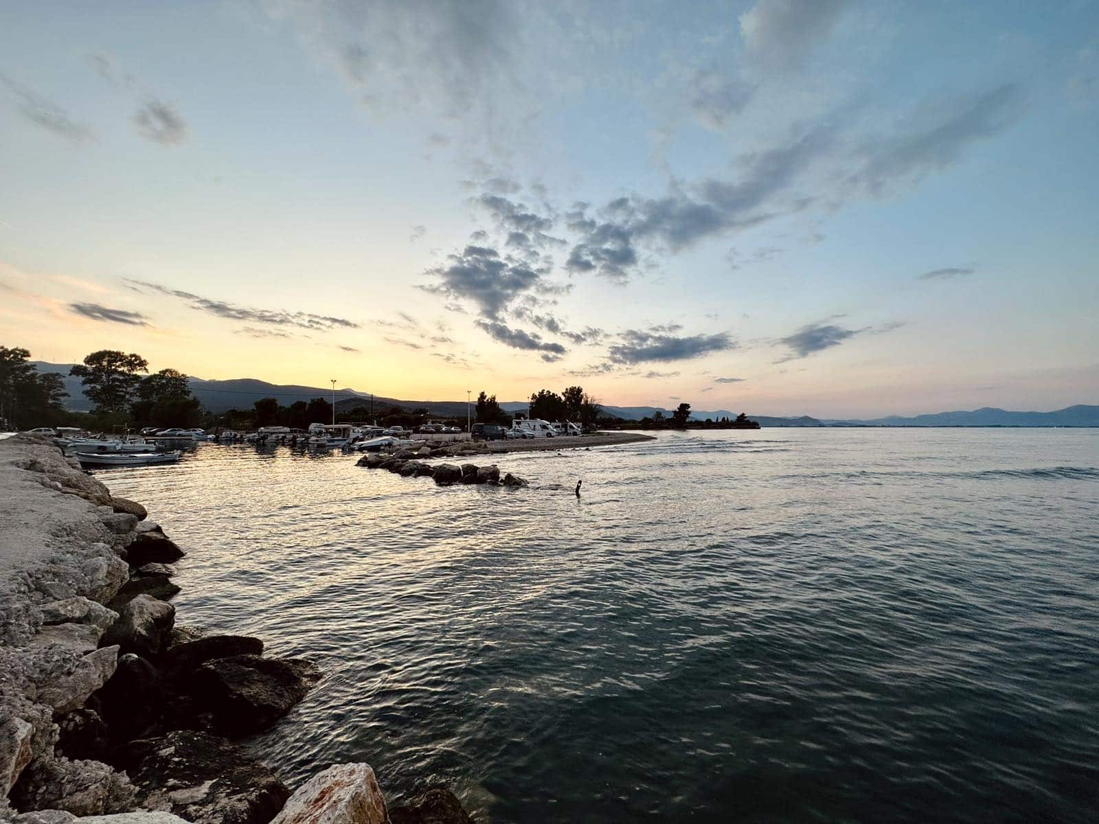 Kiveri's coastline during sunset