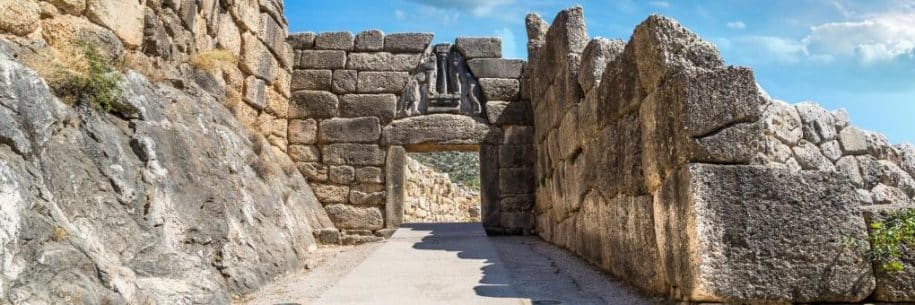 Mycenae archaeological place entrance