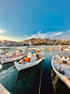 Paralio astros port with fishing boats